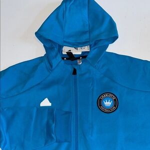2XL Charlotte FC adidas mens full zip Hoodie sweatshirt Jacket blue XXL NWT $110